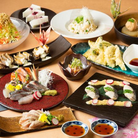 Popular ★ 2 hours all-you-can-drink with beer ◇ 3 types of fresh fish x straw-grilled chicken x grilled seasonal fish main ◇ Colorful course *No hot pot