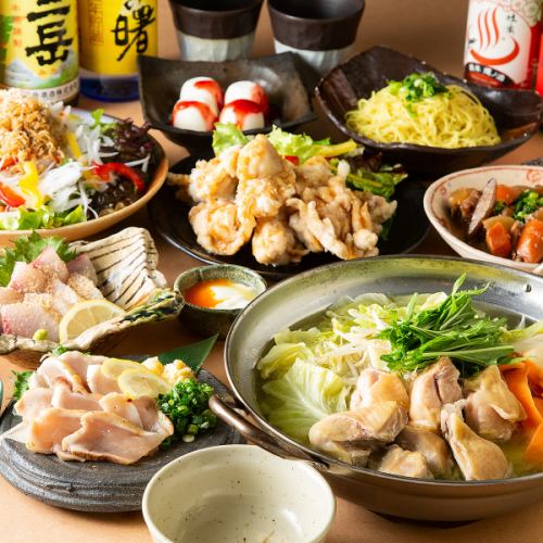 【日～木限定】お手軽忘新年会◆2h飲み放題◆鮮魚2種×水炊き唐揚げ×鶏塩ちゃんこ鍋◆3000円