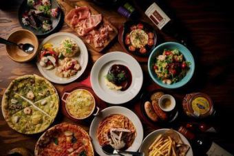 【호화 망년회 코스】180분 음료 무제한!선택할 수 있는 피자&소탕・그라탄 파스타 등 전14품★5000엔