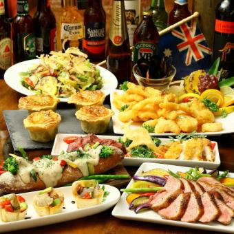 【生ビール付飲み放題２時間】豪華にオーストラリア気分を味わえる！７０００円★