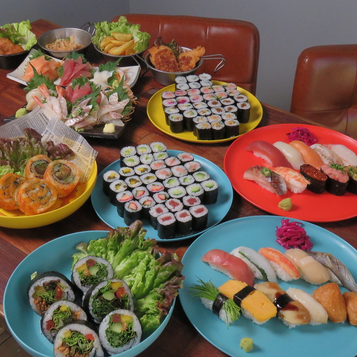 定番の握りから、創作寿司まで食べ放題あり！
