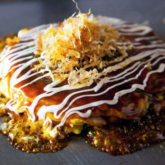 【宴会利用におすすめ】もんじゃ焼き・お好み焼きWメイン含む８品￥2,480（￥2,728税込）コース