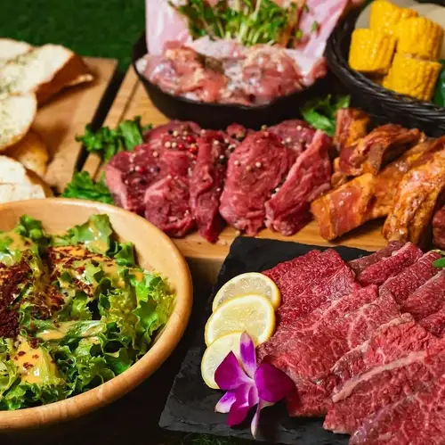 Luxurious premium BBQ plan using domestically produced Japanese Black Wagyu beef!