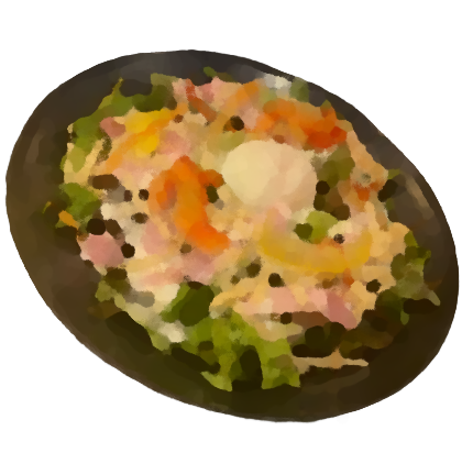 Caesar salad with bacon and soft-boiled egg