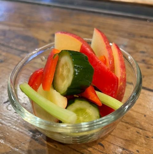Homemade pickles made from local vegetables