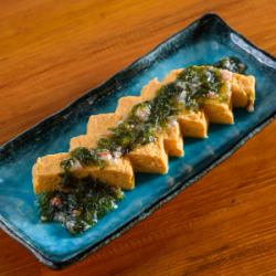 だし巻き玉子蟹アーサーあんかけ