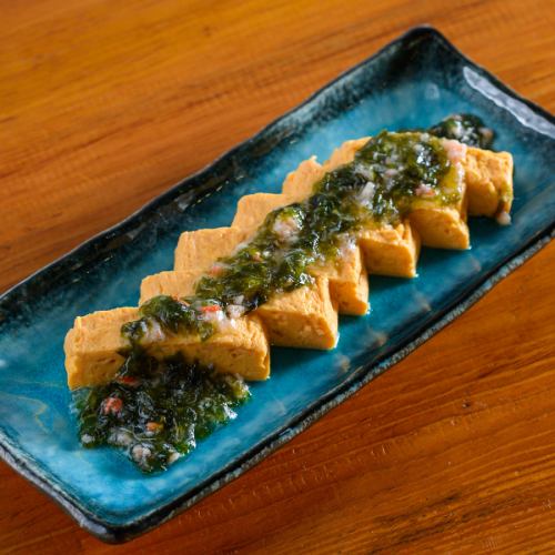 だし巻き玉子蟹アーサーあんかけ