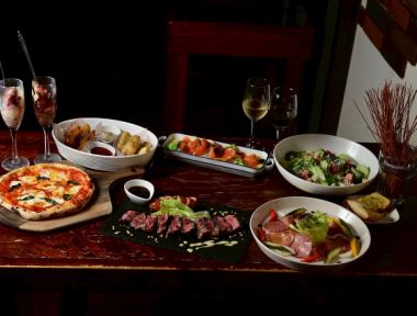 ★마실 무제한 3시간 평일 한정★메인이 소 탈리아타&소시지의 요리 8품 코스 4,500엔