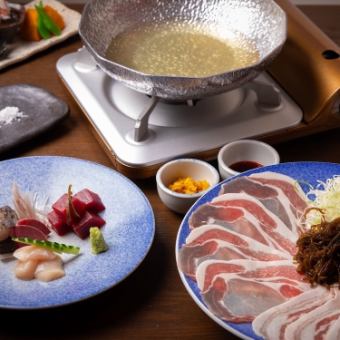 飲み放題付　あぐー豚しゃぶしゃぶ、石垣牛炭火焼き、季節の土鍋などを楽しむ贅沢コース　