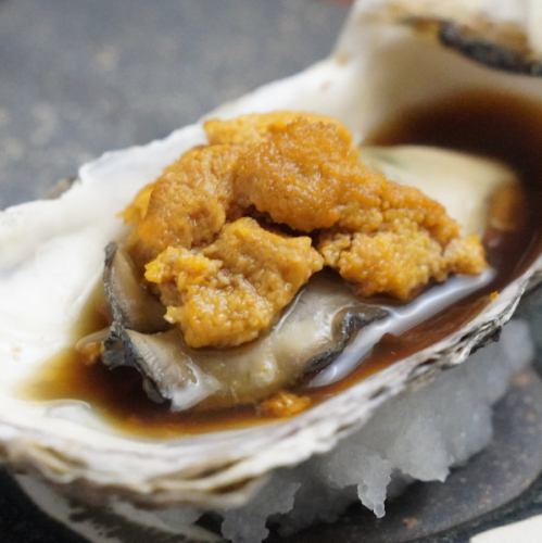 牡蠣と雲丹の醤油焼き