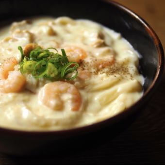 Shrimp miso cream udon