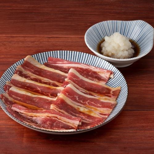 おろしポン酢で食べる炙りカルビ