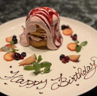 【パンケーキコース】+ドリンク1杯付き★記念日メッセージ可★