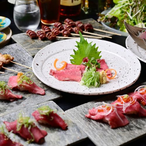 "錦爽鶏""段戸山高原牛"など、地元三河食材にこだわる。