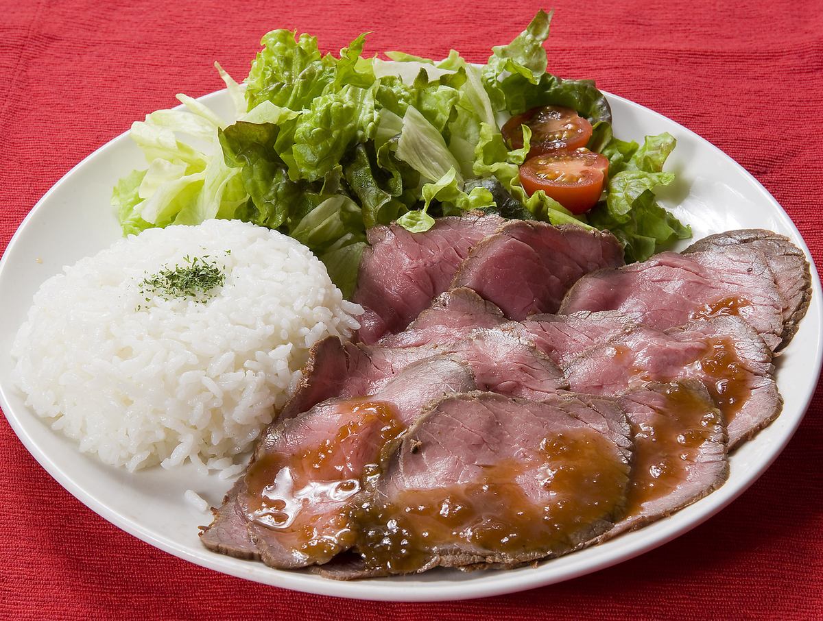 A hearty plate using homemade roast beef ♪