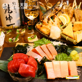 【天海スタンダードプラン/料理6品】刺身、炉端焼き、牡蠣フライ、120分飲み放付6000円→5000円