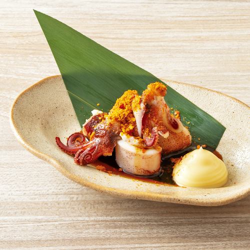 Grilled spear squid appetizer
