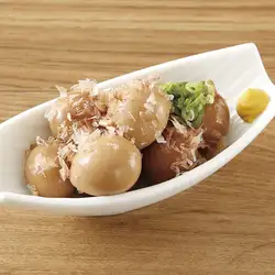 どんぐりうずらの煮玉子/塩枝豆/揚げカシューナッツ　各