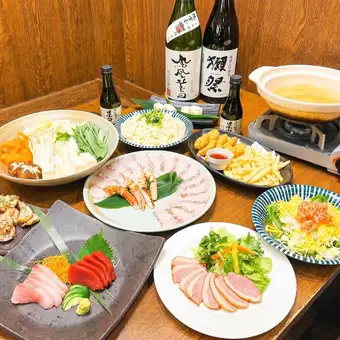 【忘新年会コース】豪華な海鮮しゃぶしゃぶを思う存分味わい尽くす！7品飲み放題付4500円(税込)