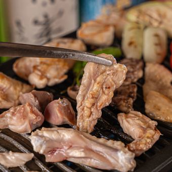【90分飲み放題付き◎】朝引き鶏を使った「焼き物コース」全4品/5,500円（税込）