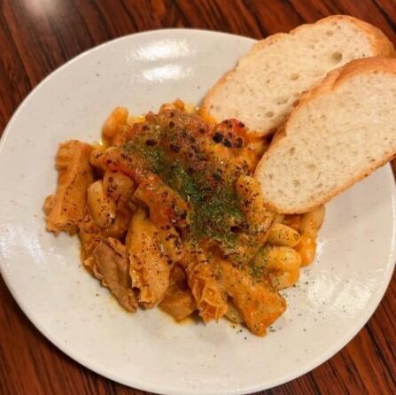 Beef offal stewed in tomato sauce