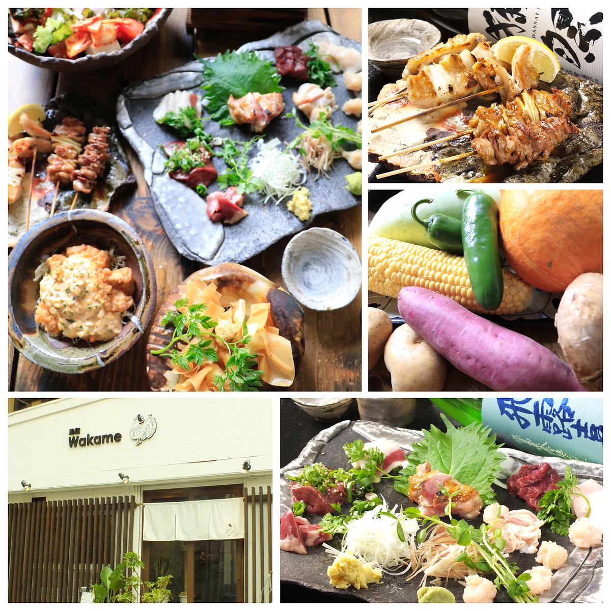 ◆在大鳥居站可以品嚐到各種清酒的雞肉，蔬菜和特色菜的日式烤雞肉串◆
