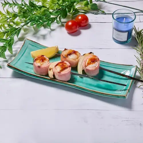 ベーコンロールホタテ串焼き