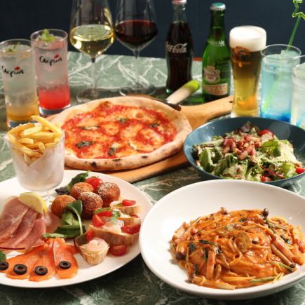 90分飲み放題付き【人気メニューを一度に楽しめるaquaコース】全4品 