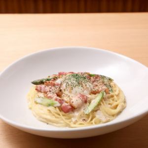 半熟卵のクリ～ミ～カルボナ～ラ