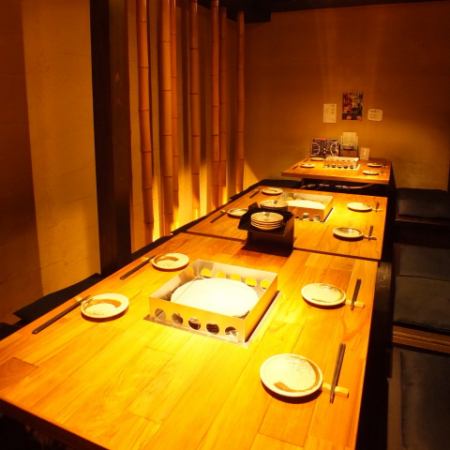 最大8名までＯＫのテーブル個室です。