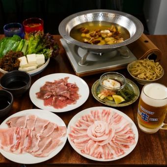 Uruma Agu Shabu-shabu course with 2 hours all-you-can-drink: 5,500 yen (tax included)