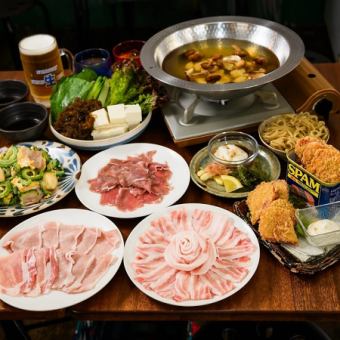 Okinawa cuisine and Uruma Agu shabu-shabu course with 2 hours of all-you-can-drink 6,500 yen (tax included)
