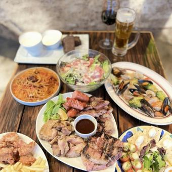 【肉×魚のWメイン】サーロイン・アクアパッツァ・トリュフ等全7品 至極のフルコース8品/8000円