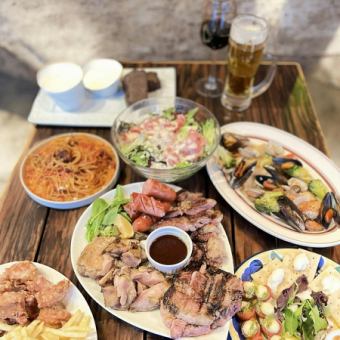 [Meat and fish double main course] 7 dishes including sirloin, acquapazza, truffles, etc. Ultimate full course of 8 dishes / 8,000 yen