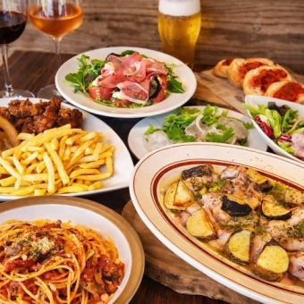 【優勝確定!!チートデイ】飲み放題付 チキンガリバタグリルを楽しむカジュアルコース