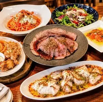 「忘年会・新年会・歓送迎会」Wメインの贅沢イタリアンバルコース全8品飲み放題付き5000(税込)