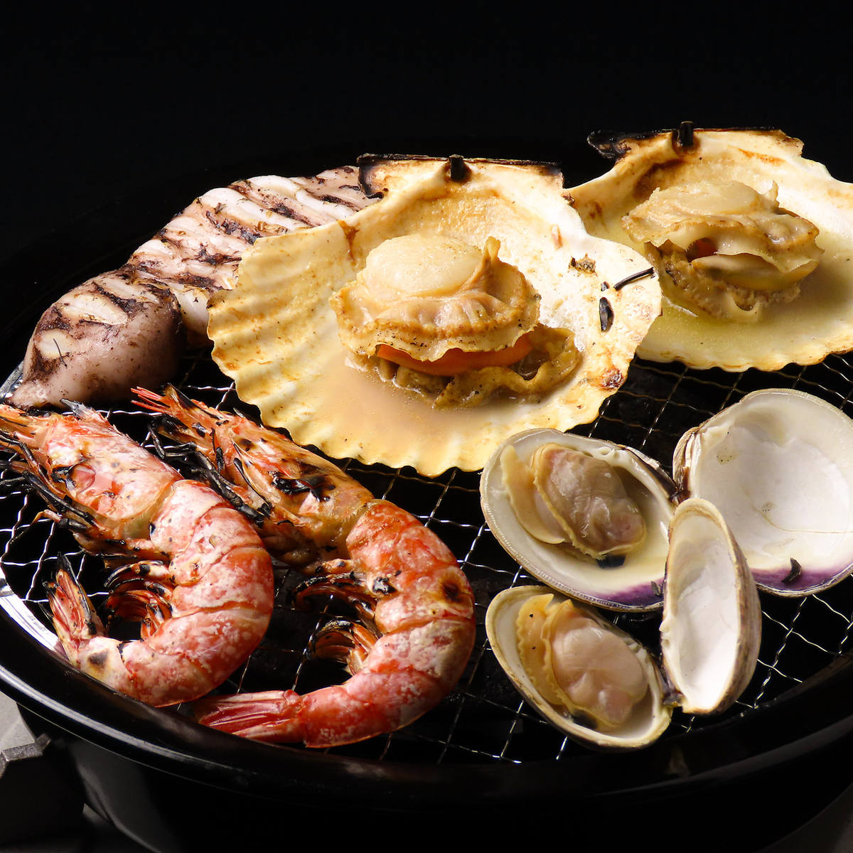 愛媛ならではの食材を使用した海鮮焼きと雲丹しゃぶしゃぶを個室空間で愉しむ♪