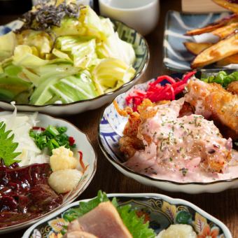 【歓送迎会】2H飲み放題付き＜4000円＞コース＜全8品＞”刺さない焼き鳥”や炙り鰹のお刺身◎