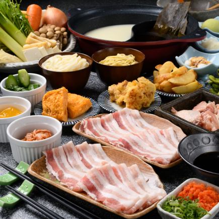 ≪Use the coupon to go from 3,848 yen to 3,480 yen!≫ Pork belly shabu-shabu eating and drinking course (80 minutes)