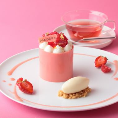 PANDORA CAKE SET（桃とライムのショートケーキ）