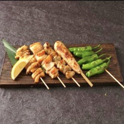 Assortment of 5 kinds of skewers