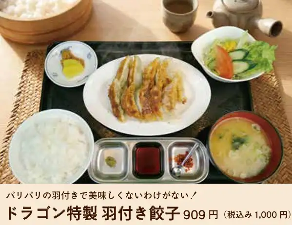 【大分名物&看板商品】ドラゴン特製羽付き餃子定食&本格麻婆豆腐