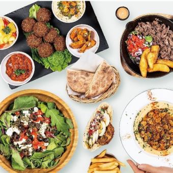 ≪Israel course≫ 6,000 yen with all-you-can-drink for 120 minutes including 6 dishes such as hummus and charcoal BBQ