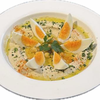 후무스의 삶은 달걀 곁들임 (+1 피타 포함) "Vegetarian"