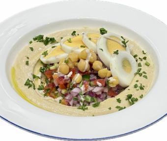 후무스 샐러드 & 달걀 (+1 피타 포함) "Vegan"