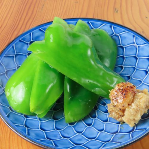 パリパリピーマンと肉味噌