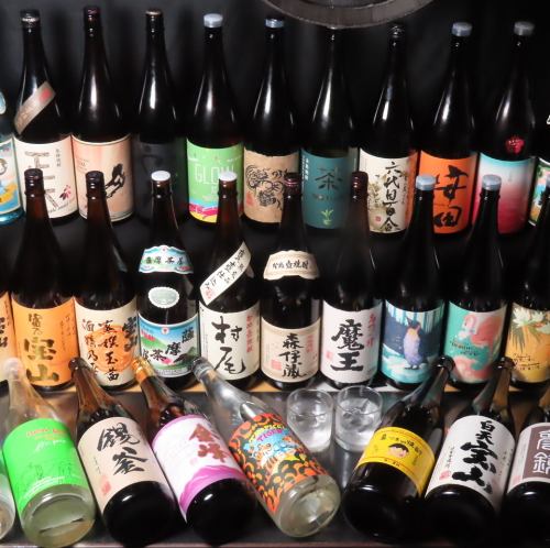 A wide selection of sweet potato shochu