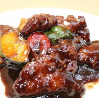 自信作！三元豚黒酢酢豚