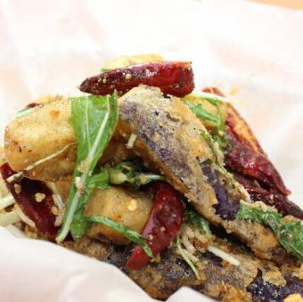 大人気！茄子の四川山椒揚げ