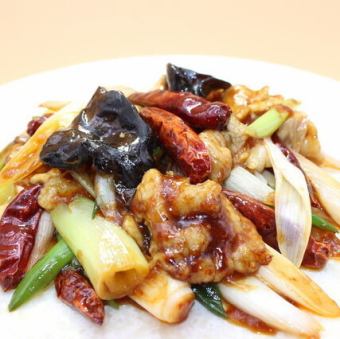 豚肉と長葱のピリ辛炒め